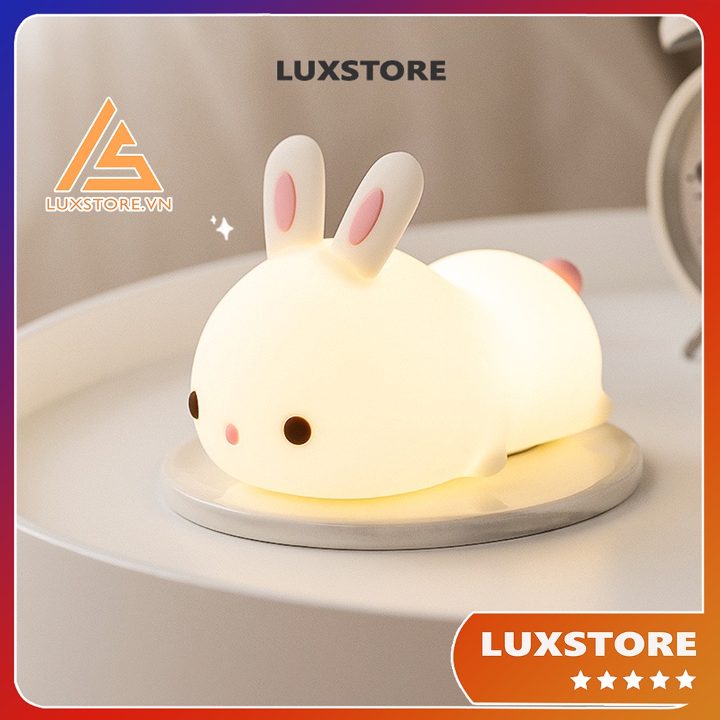 ĐÈN NGỦ SILICON THỎ CON CUTE ĐỂ BÀN TRANG TRÍ DECOR – LUXSTORE