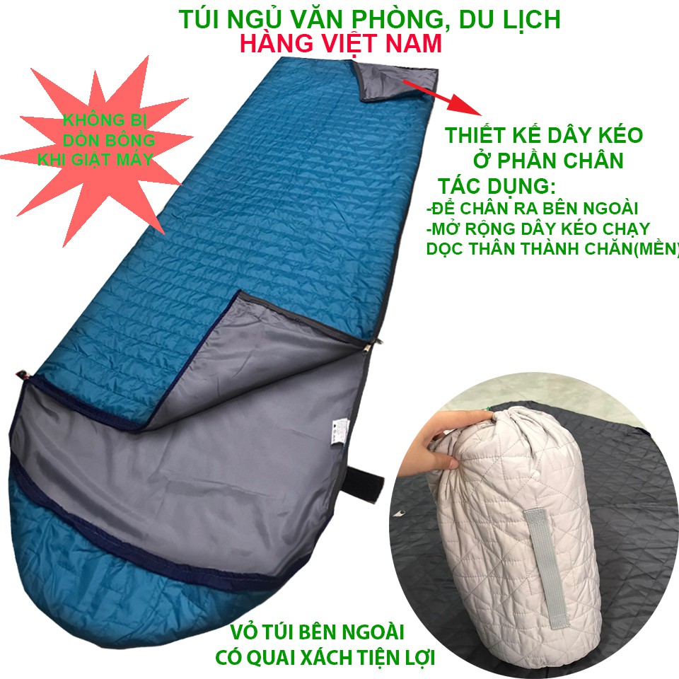 Túi ngủ văn phòng, du lịch chần gòn cao cấp