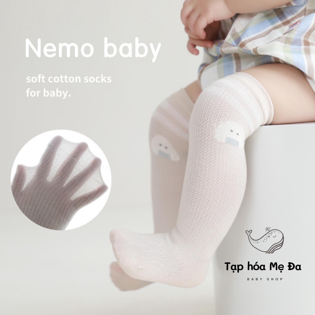 Tất/vớ lưới cổ cao chống muỗi hình thú phong cách hoạt hình unisex cho bé trai và gái chính hãng Nemo Baby