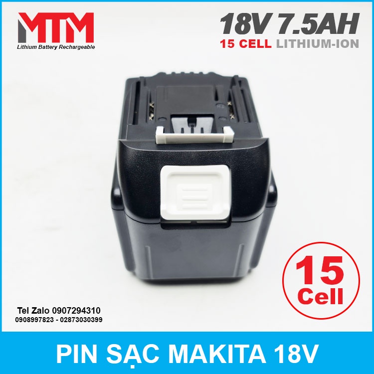 Pin Makita 18V 5.0Ah 10 cell và 7.5Ah 15 cell
