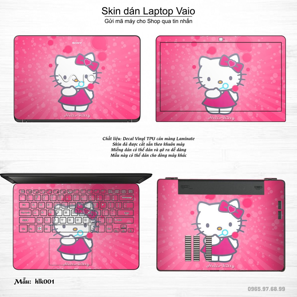 Skin dán Laptop Sony Vaio in hình Hello Kitty (inbox mã máy cho Shop)
