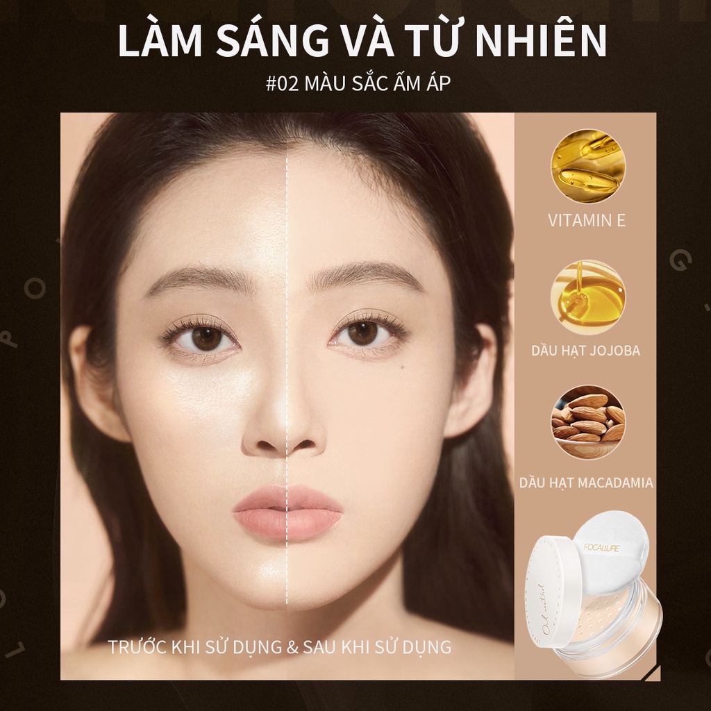 Phấn phủ trang điểm FOCALLURE tự nhiên kiềm dầu lâu trôi