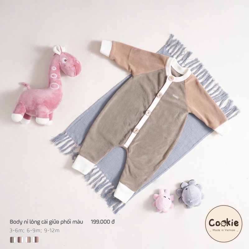 Cookie - Body nỉ lông cài giữa phối màu ấm áp CO1409