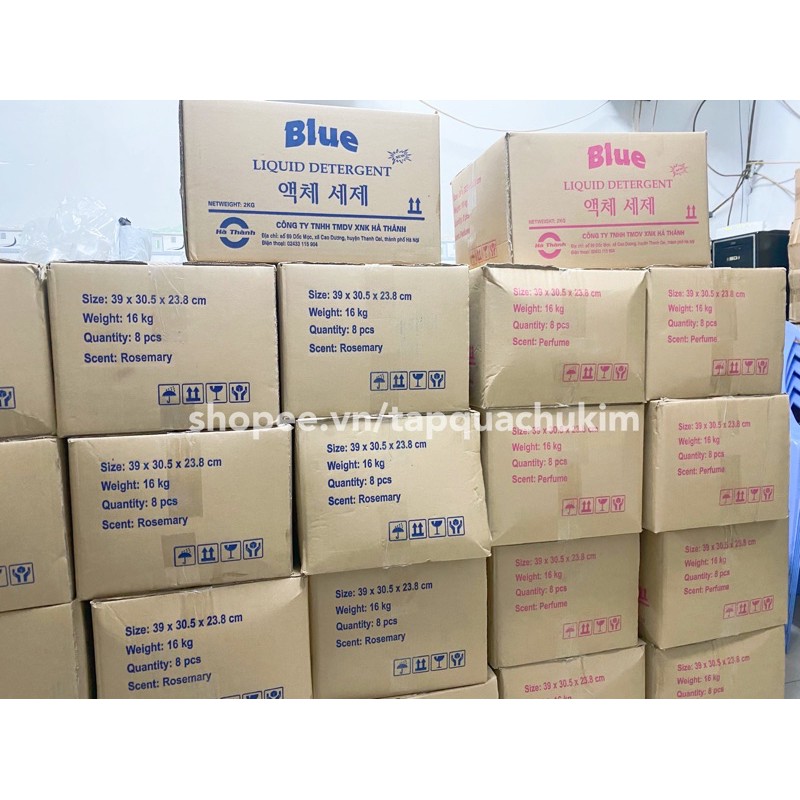 [Mã HCMST5 giảm 10K đơn 99K] NƯỚC GIẶT BLUE HÀN QUỐC TÚI 2KG THƠM NHƯ HOA - xanh / hồng