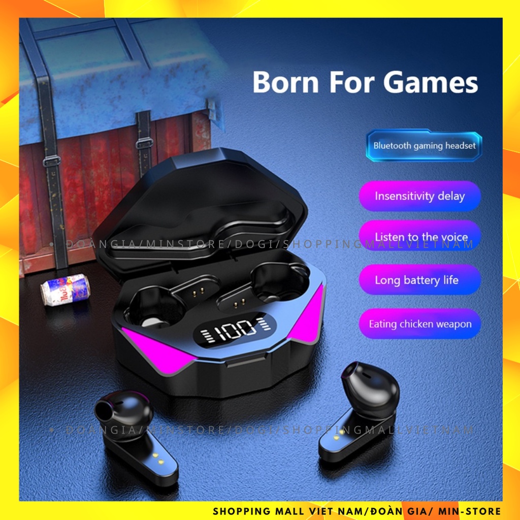 Tai nghe Bluetooth Gaming Dogiek X15 TWS công nghệ Bluetooth 5.0 cảm biến chạm, không có độ trễ âm