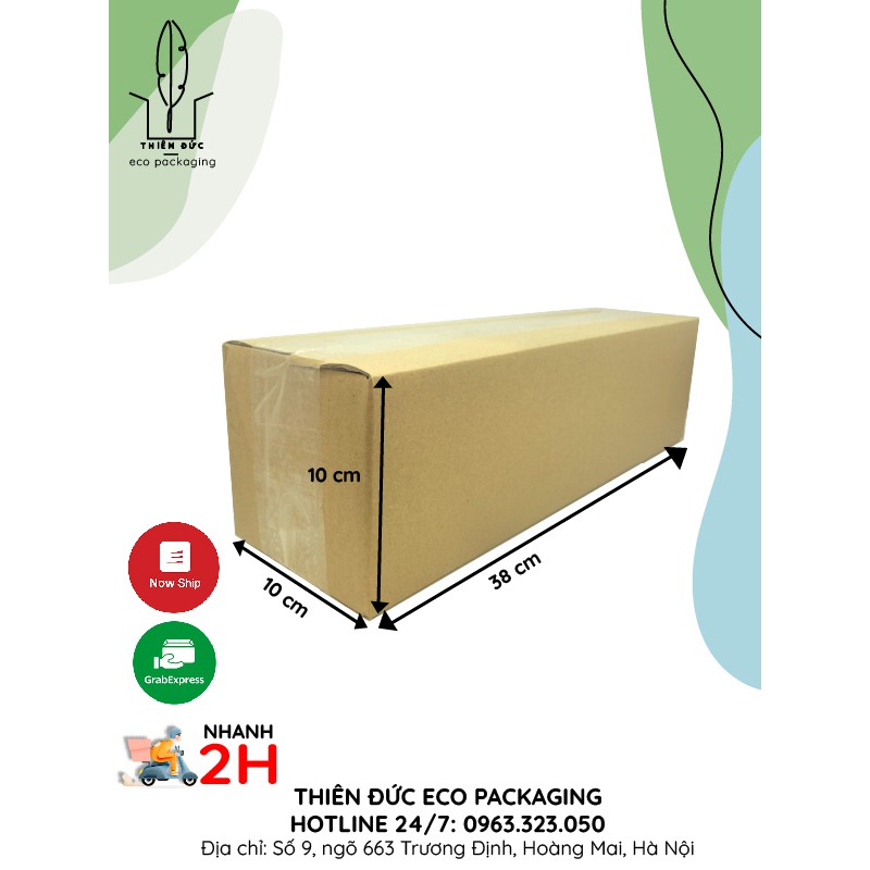 COMBO 60 THÙNG CARTON 38x10x10 CM GIÁ RẺ - BAO BÌ XANH -THÙNG GIẤY đựng phụ kiện điện thoại, linh kiện, đóng hàng