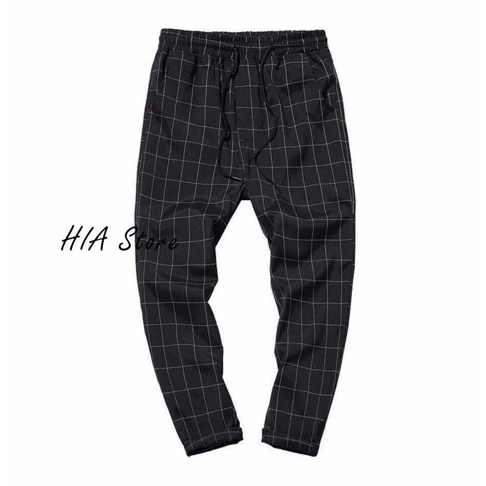 Quần caro - ĐEN - UNISEX NAM NỮ