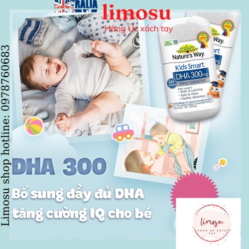 Kẹo bổ sung DHA cho bé Nature’s Way Kids Smart DHA 300mg 50 viên