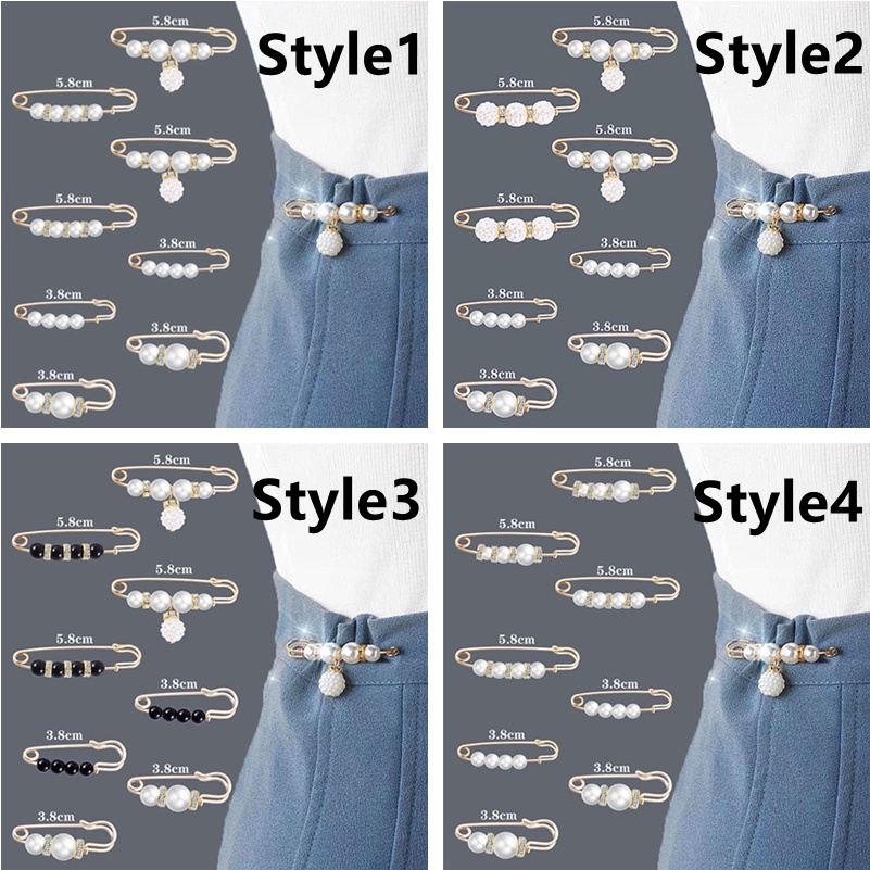 Korean Pearl Brooch Pin for Women Pants Clothes Adjustment