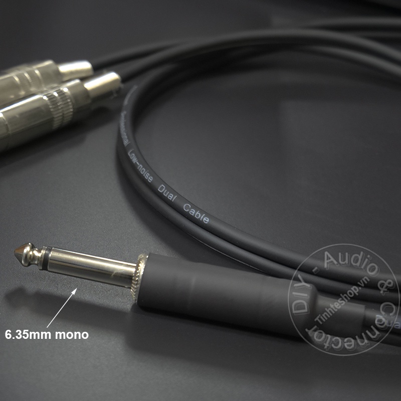Cáp chia 6ly 1 ra 2 cắm 2 micro DIY 0.2M đến 1M - Dây 6.5mm mono đực ra 2 cái