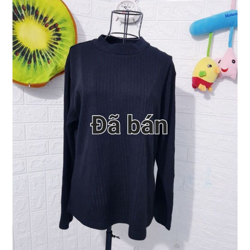 Áo đen cổ lọ thấp Bigsize