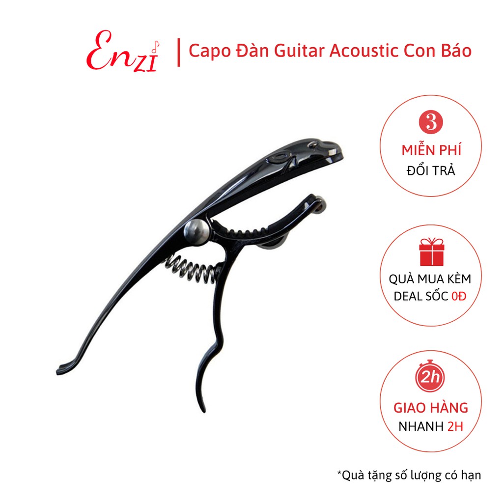 Capo guitar acoustic con báo màu Đồng cao cấp dành cho đàn guitar dây sắt Enzi