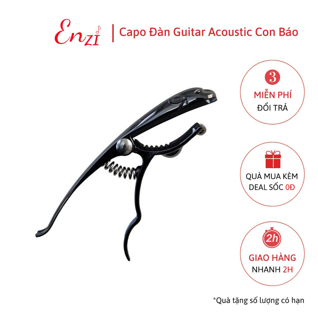 Capo guitar acoustic con báo màu Đồng cao cấp dành cho đàn guitar dây