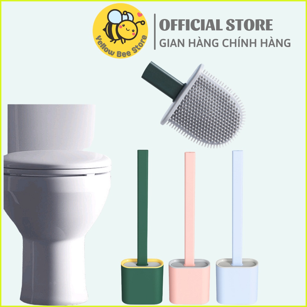 Chổi cọ nhà vệ sinh, cây cọ toilet Silicon có hộp đựng dán tường, mẫu mới 2022 sang trọng, lịch sự