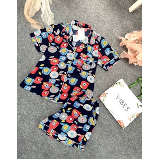 [O] VIBES Đồ bộ Pijama ngắn Leaf Py Set