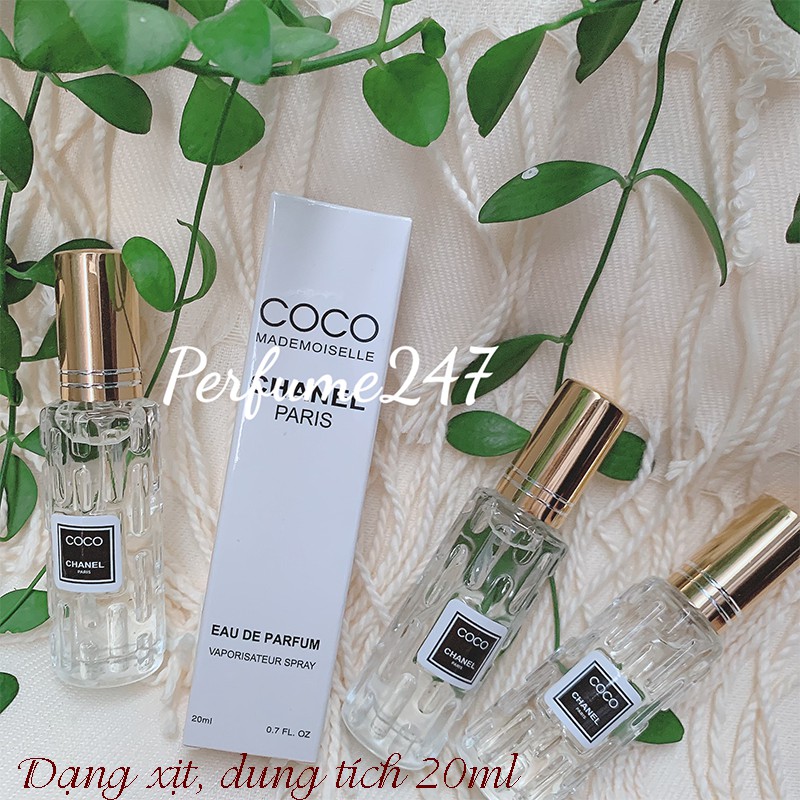 COMBO 3 NƯỚC HOA NỮ MINI CHIẾC PHÁP 20ML THƠM LÂU - MÙI COCO TRẮNG