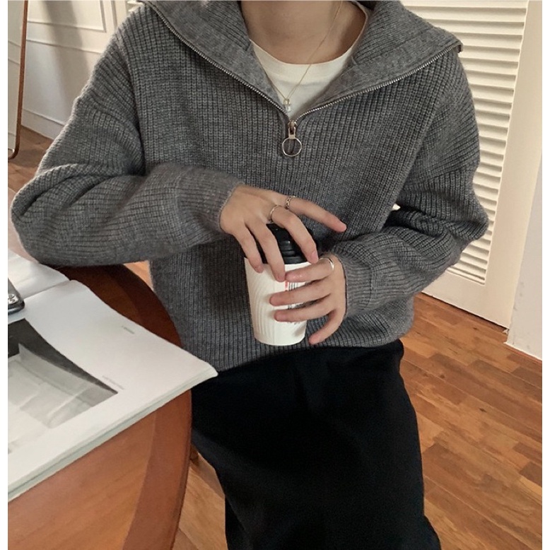 Áo len kéo khoá cổ ( New zip-up)