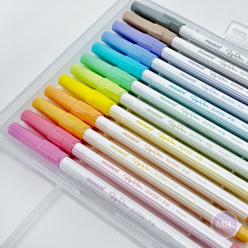 Monami Sign Pen Super Pastel 12 Color Set