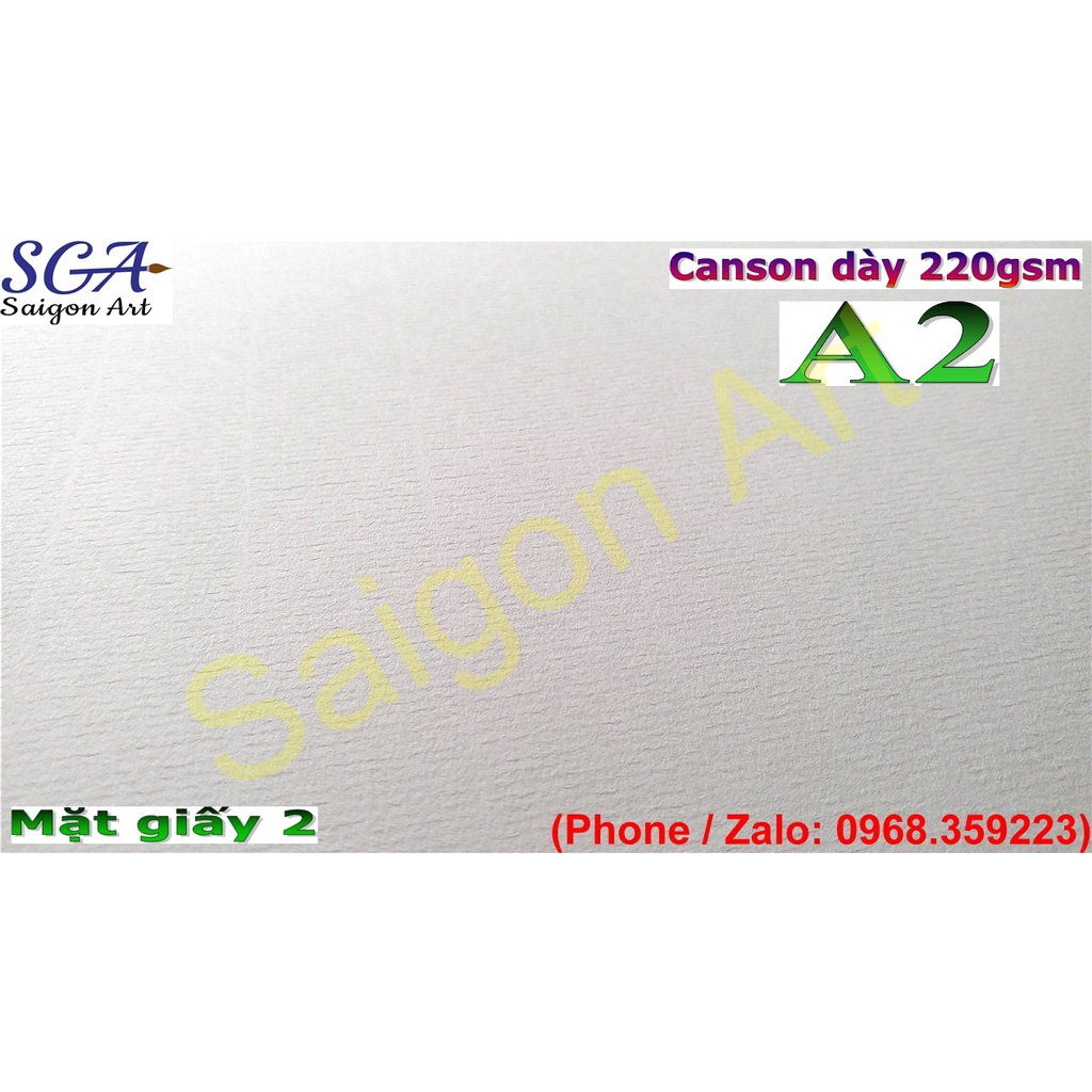 6 tờ giấy Canson Đài Loan khổ A2 dày 220gsm