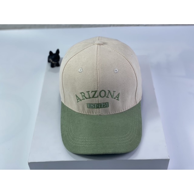 Nón lưỡi trai ❤️ Mũ kết nhung phối màu thêu chữ ARIZONA thời trang hàn quốc (hình thật)
