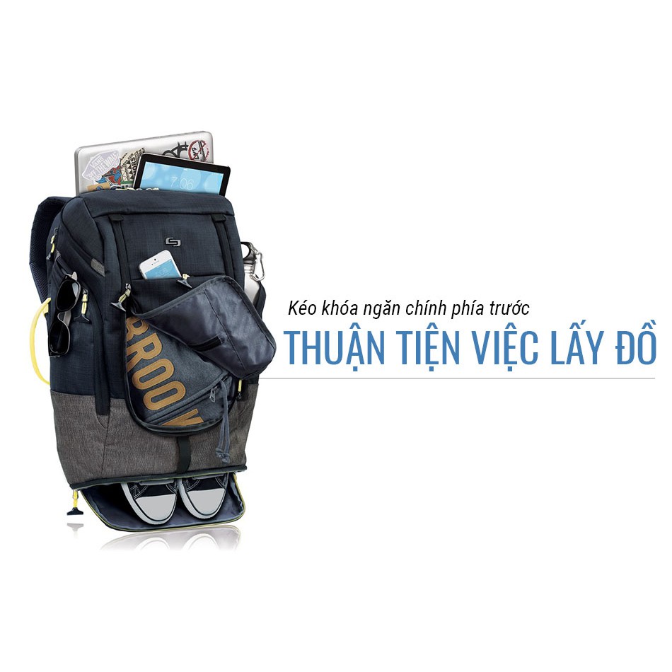 Balo Du Lịch Thời Trang Solo Velocity Có Ngăn Đựng Giày Riêng 17.3”/ 34L - ACV732