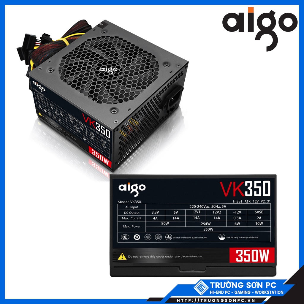 Nguồn Máy Tính AIGO VK350 350W | Chính Hãng Bảo Hành 36 Tháng