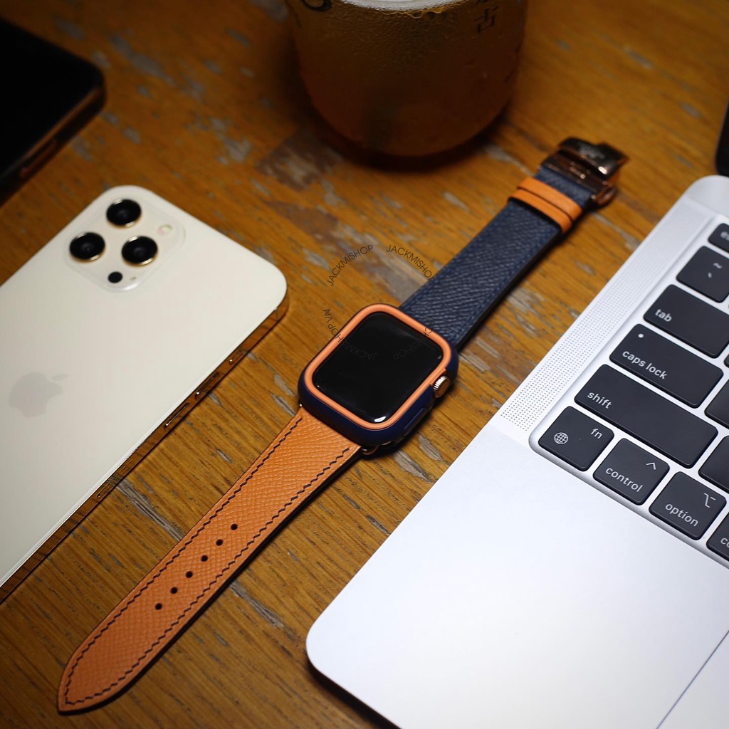 [COMBO 2 MÓN] DÂY DA BÊ EPSOM KHÓA BƯỚM CHO APPLE WATCH + ỐP VIỀN RHINOSHIELD CHO APPLE WATCH (DÂY DA BẢO HÀNH 1 NĂM)