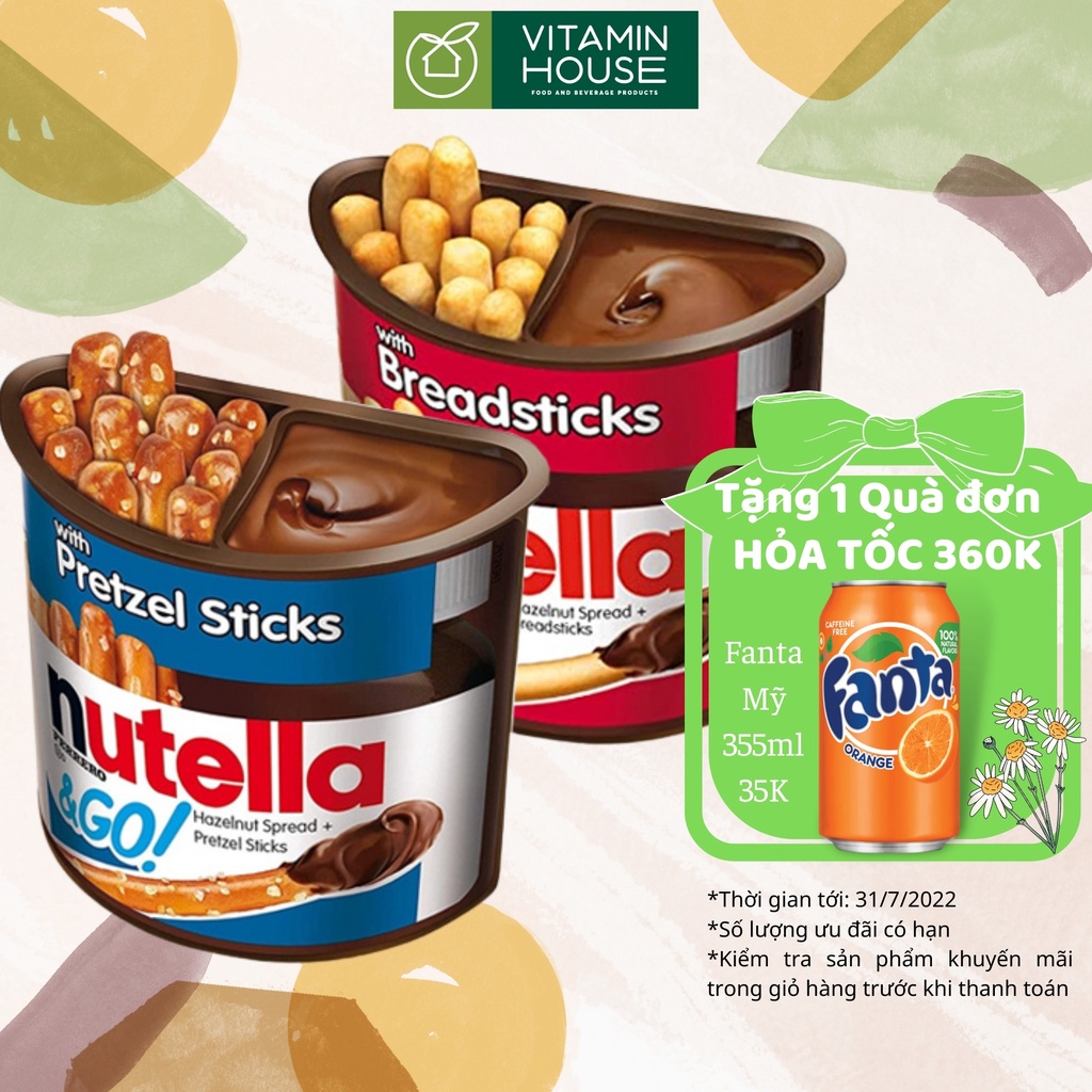 Bánh que chấm Socola Nutella 52g Mỹ - VITAMIN HOUSE