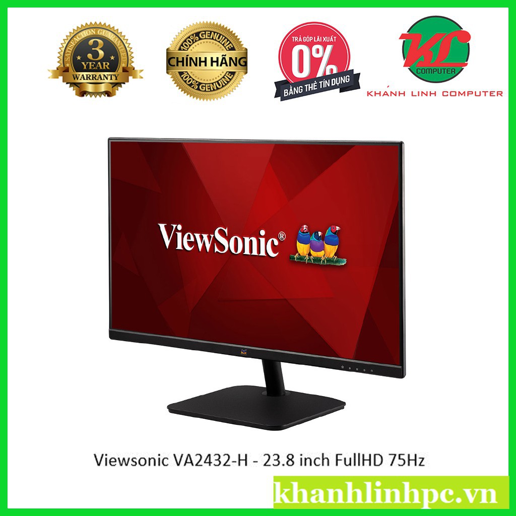 Màn hình máy tính Viewsonic VA2432-H - 23.8 inch FullHD 75Hz (1920x1080) không viền mới 100% chính hãng 95