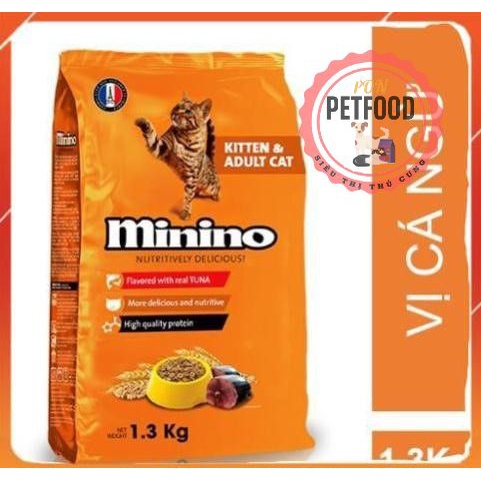 Thức ăn cho mèo con &amp; mèo trưởng thành vị cá ngừ Minino Tuna Flavored 1,3kg