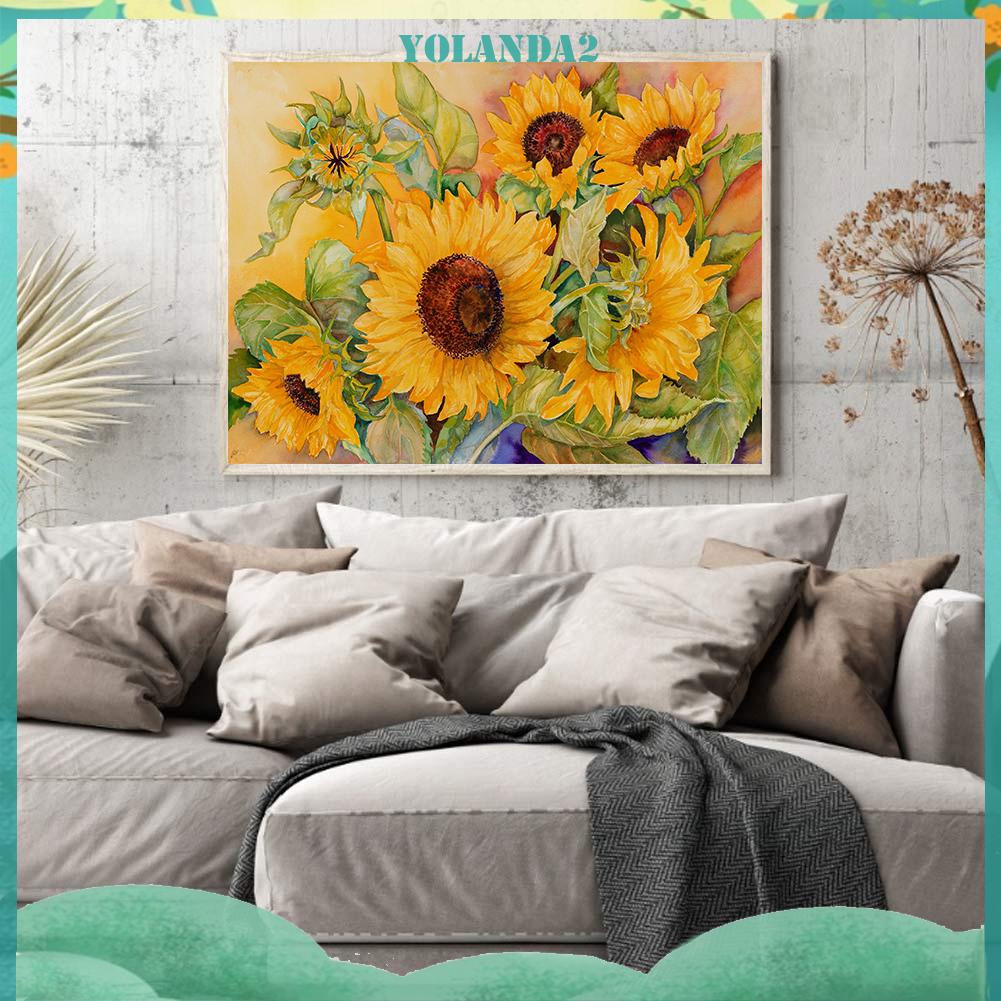 Tranh Thêu Chữ Thập DIY 11CT Hình Hoa Hướng Dương Xinh Xắn