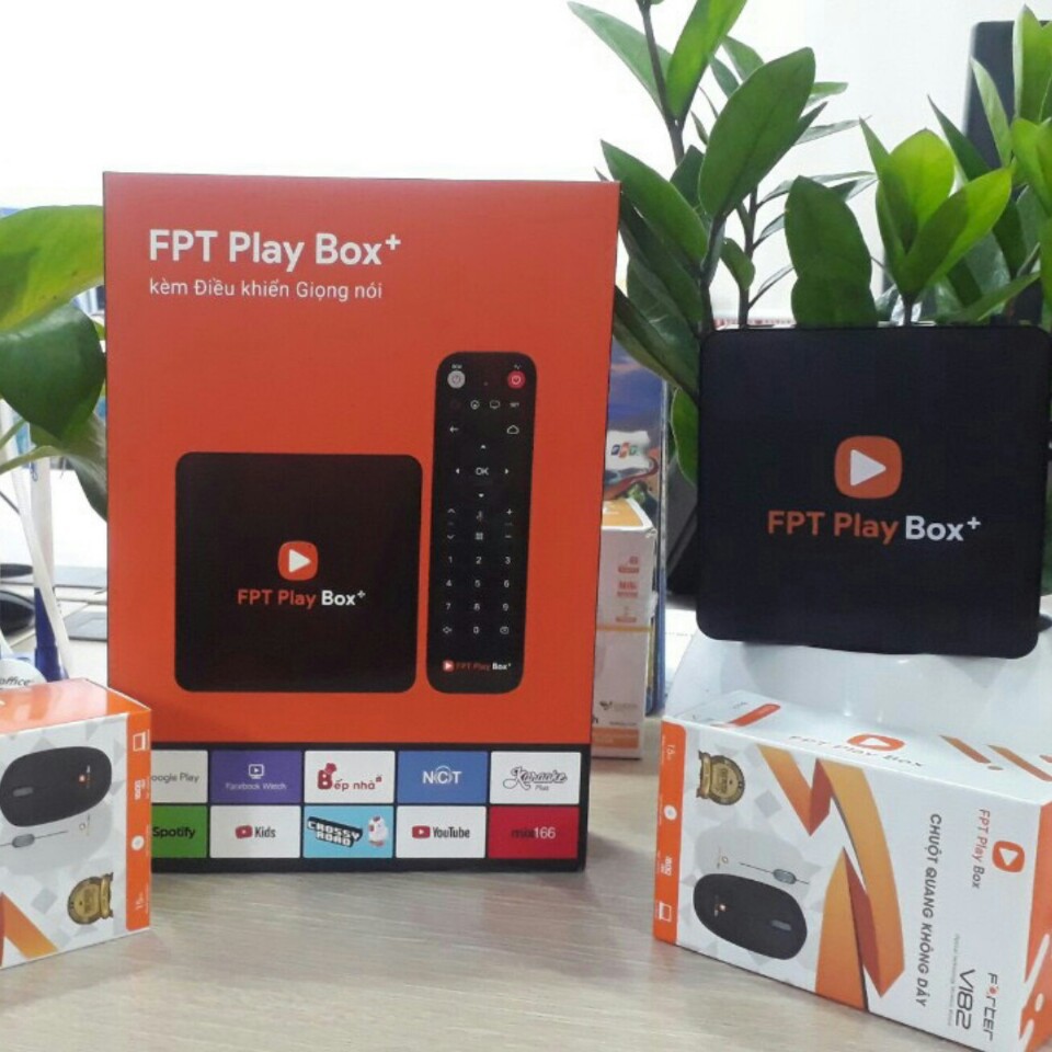 FPT PLAY BOX PLUS 2019  KÈM ĐIỀU KHIỂN GIỌNG NÓI, DẦU TIVI BOX, BIẾN TIVI THƯỜNG THÀNH TIVI THONG MINH