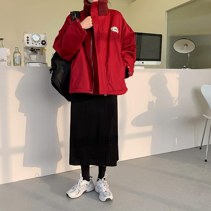 283601 |Màu Đen| Chân Váy Lửng Dệt Kim Co Giãn Thời Trang Dành Cho Nữ