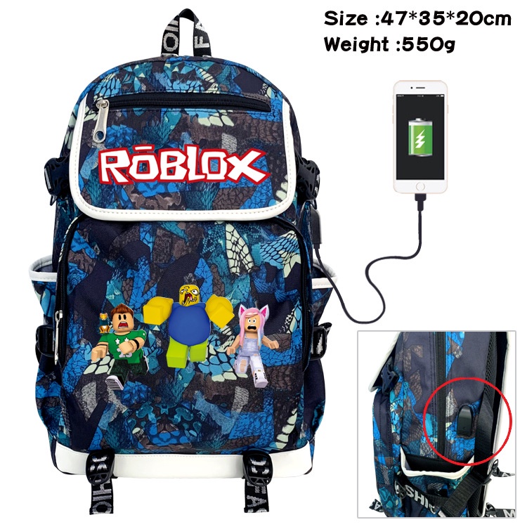 Ba Lô In Hình Roblox Có Cổng Sạc usb Tiện Dụng