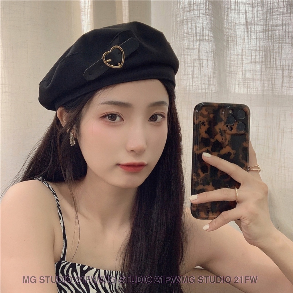 Mũ Bê Rê Mg Studio Khóa Hình Trái Tim Thời Trang