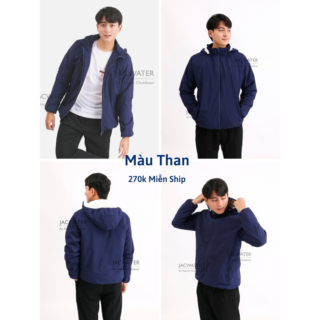 Áo Gió Lót Lông Cừu Vải Format Tráng Bạc Kujo Fashion