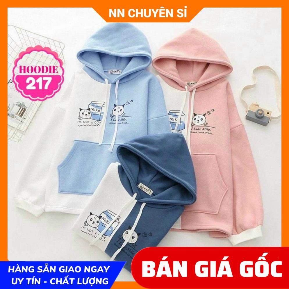 Áo hoodie chất nỉ bông mềm mịn in hình dễ thương  Áo nỉ chui nam nữ AHD hoodie tổng hợp