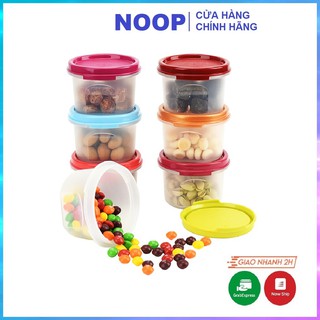 Hộp Tupperware Trữ Mát Đựng Đồ Khô Cao Cấp Chính Hãng 4 hộp Dung Tích 200ml Nắp Màu Đỏ TU08