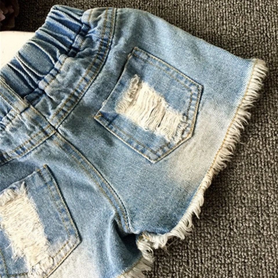 Quần Short Denim Dáng Rộng Phong Cách Thời Trang Mới 2022 Dành Cho Bé Gái