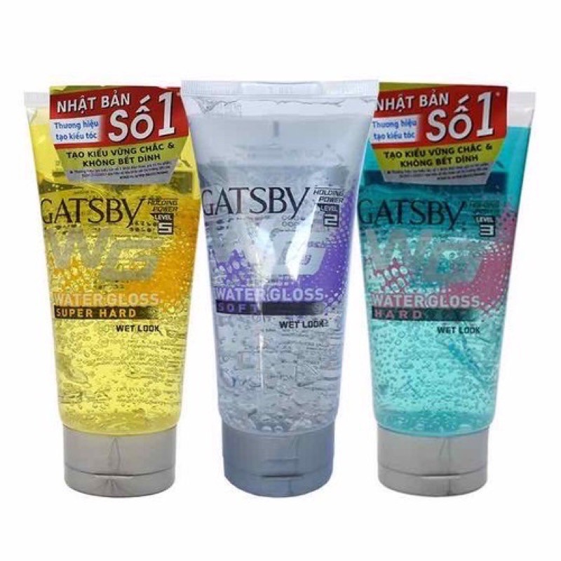 Gel Vuốt Tóc GATSBY Water Gloss GEL giúp cứng tóc, dễ dàng tạo kiểu.