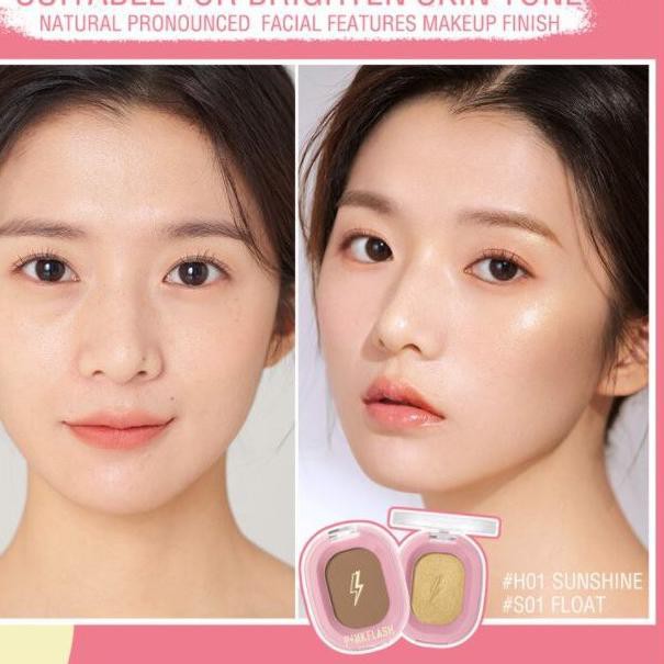 (Hàng Mới Về) Phấn Bắt Sáng Màu Lì Và Ánh Nhũ Thời Trang Pf-F02