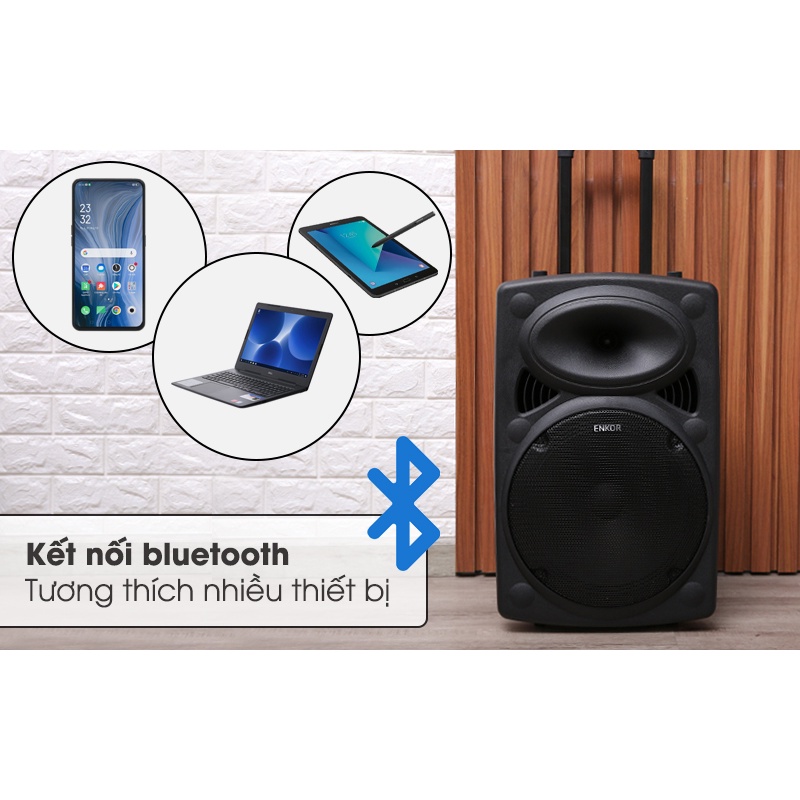 Loa bluetooth karaoke Enkor L1218K công suất lớn điều khiển từ xa hàng chính hãng