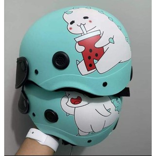 Siêu hot trend- Nón bảo hiểmsơn in hình khủng long con kute