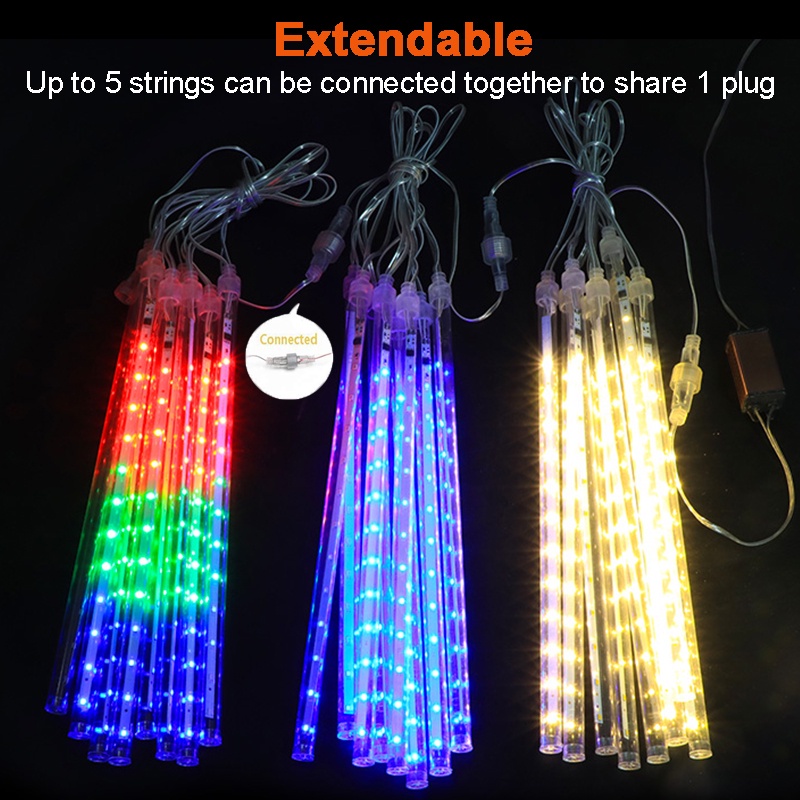 Dây Đèn LED Trang Trí Chống Nước Hình Mưa Sao Băng Cho Giáng Sinh Năm Mới