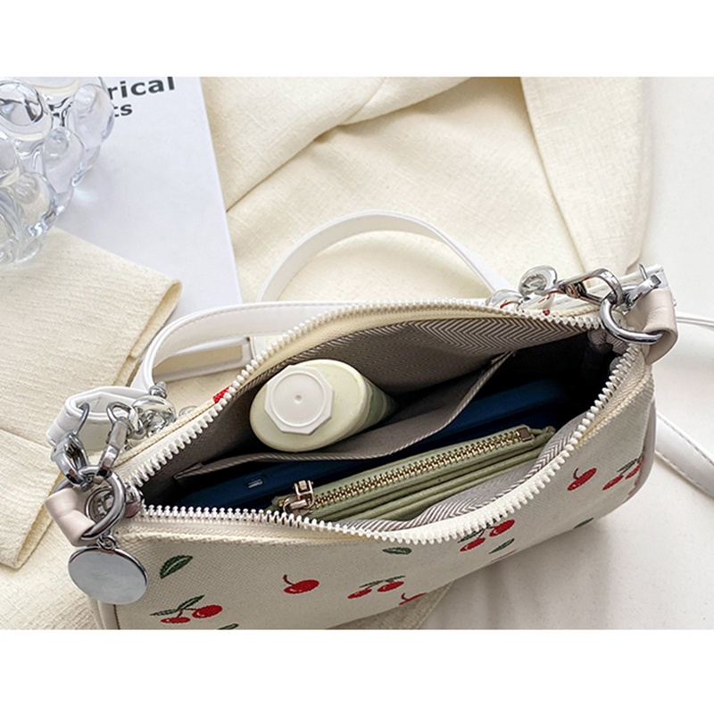 IELGY Túi Đeo Vai In Họa Tiết cherry Phong Cách Hàn Quốc Xinh Xắn Cho Nữ