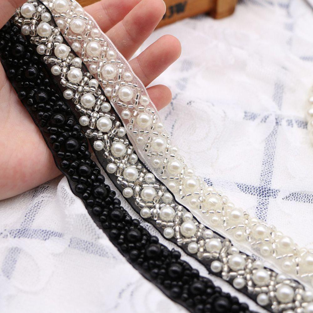 LILYES Cuộn Dây Ruy Băng Thêu Đính Hạt Dùng Trang Trí Đám Cưới