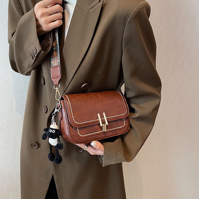 IELGY Túi Đeo Chéo Hình Vuông Cỡ Nhỏ Dây Đeo Bản Rộng Phong Cách Cổ Điển Thời Trang Cho Nữ