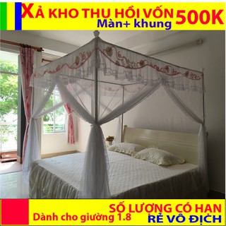 Màn khung không khoan tường cao cấp giá rẻ chất lượng màu trắng kích thước 1.8 *2m   (màn+khung)