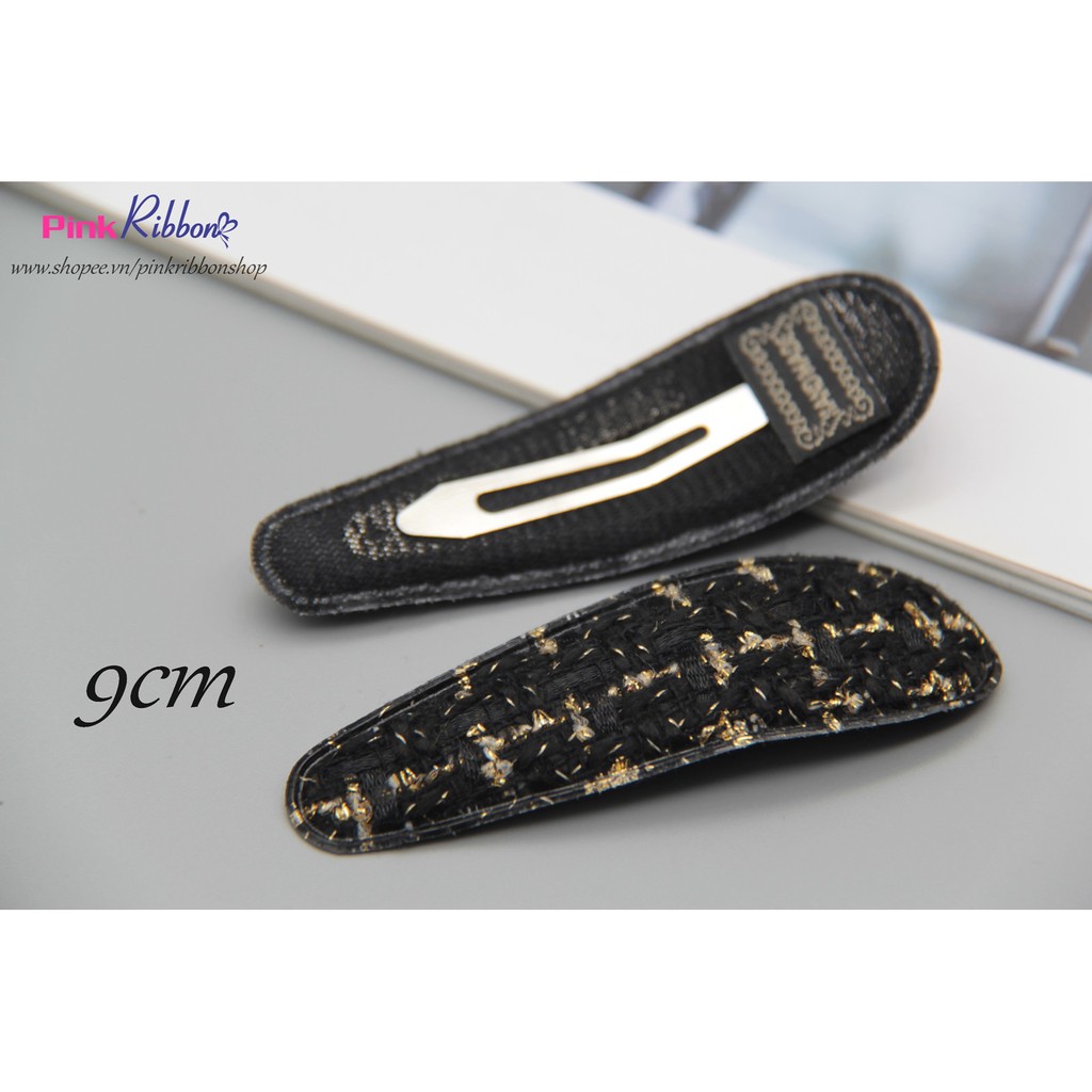 Set 2c - Kẹp bật bọc vải dạ tweed