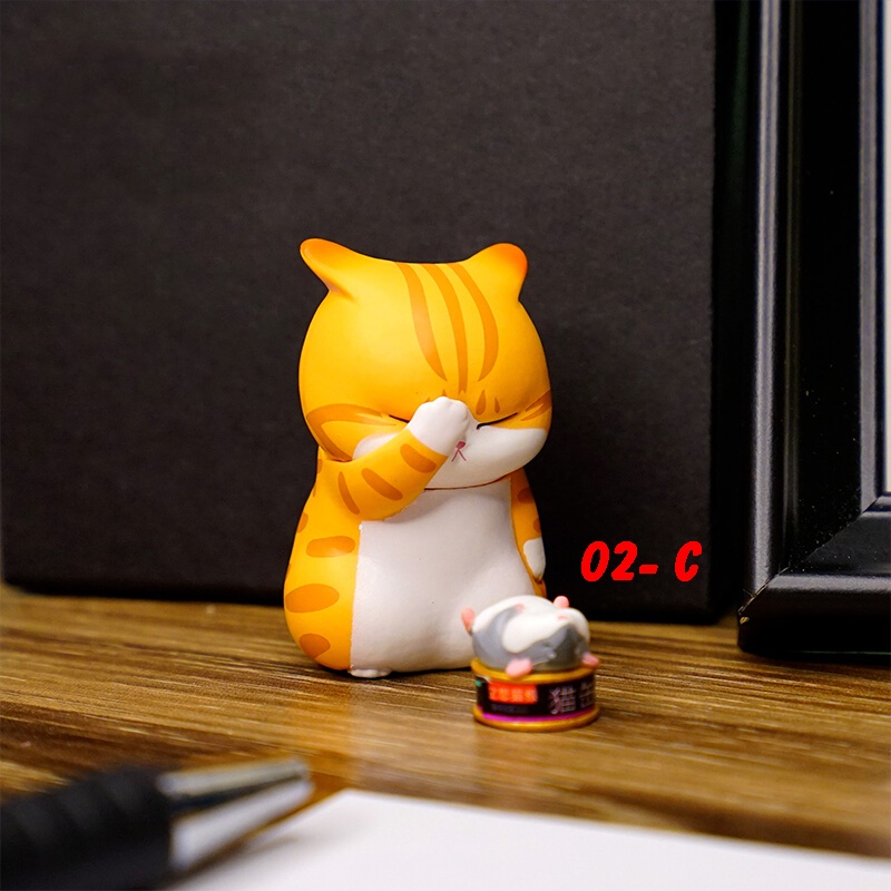 Tượng Mèo Bất Lực Kèm Phụ Kiện Nhiều Mẫu Trang Trí Ô Tô